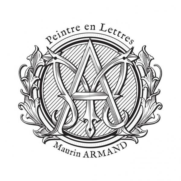Lettres peintes à la main & feuilles d'or - Maurin Armand